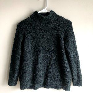 Small Mock Neck Dark Forest Green Loft Sweater
